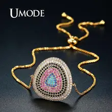 UMODE цветные красочные треугольные браслеты для женщин и мужчин золотого цвета модные украшения вечерние регулируемые аксессуары, браслеты UB0115A