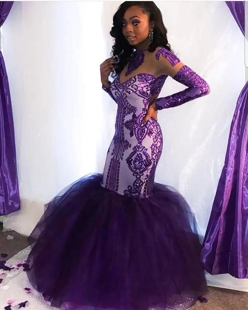 purple long frock