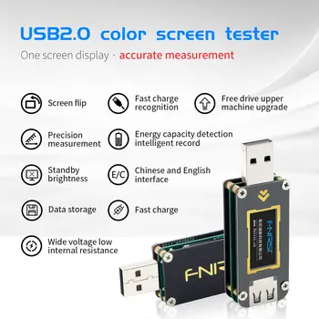 

FNB28 Current And Voltage Meter USB Tester QC2.0/QC3.0/FCP/SCP/AFC Fast Charging Protocol trigger Capacity Test