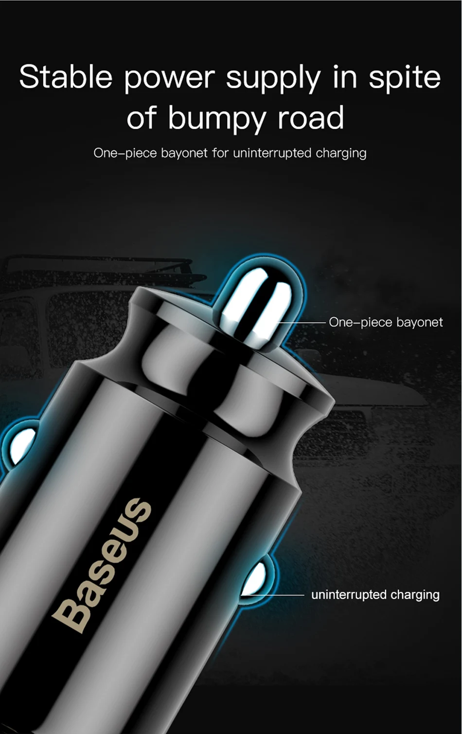 Baseus Car Charger For Mobile Phone 3.1 A Quick Charger Mini Charger Dual USB Fast Charging Adapter Portable Charger For XiaoMI 12 v usb