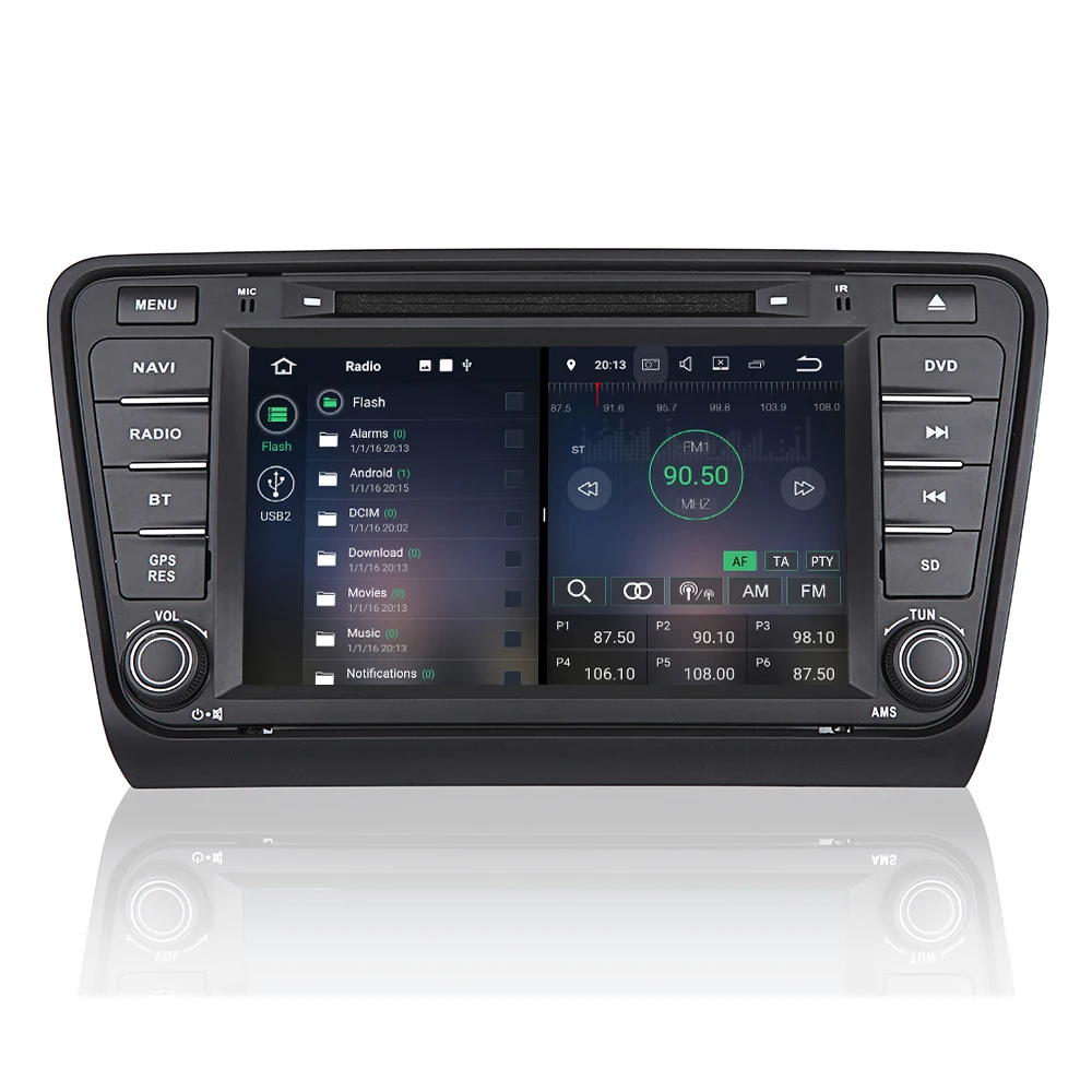 Авторадио Bluetooth автомобильное радио Центральная мультимидия Туристический навигатор центральный головной узел Зеркало Ссылка Wifi Аудио для Skoda Octavia A7