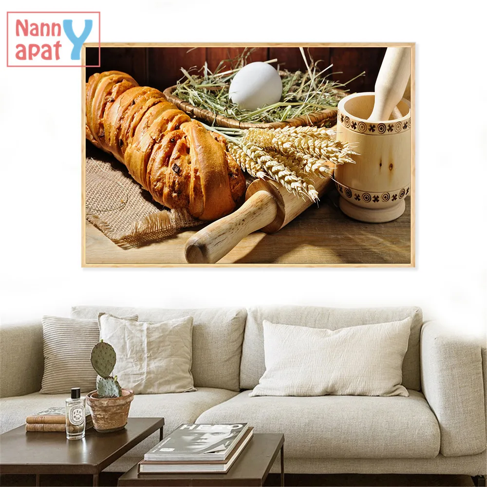 Baguette Bread Coffee Food Canvas Painting Modern Home Decoration Wall Art Picture For Kitchen Decor Nordic Posters And Prints