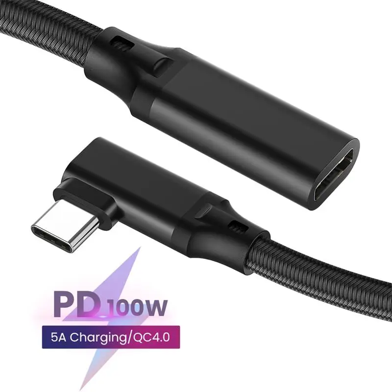 4K HD USB Type C Extension Cable 100W PD 5A Elbow Data Cable USB3 1 4k-hd-usb-type-c-extension-cable-100w-pd-5a-elbow-data-cable-usb3-1