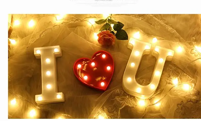 Letras luz десерт украшение стола огни на день рождения Рождество lettre lumineuse домашний декор