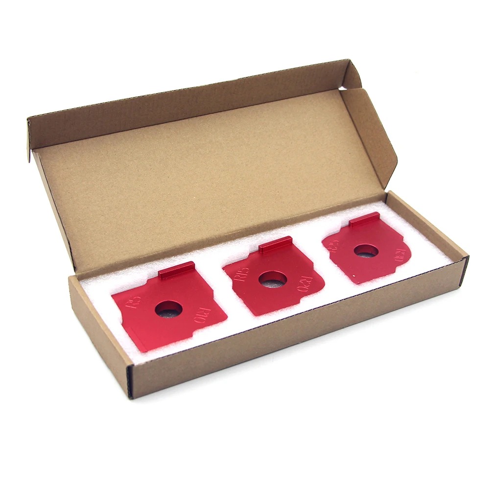 

3pcs Wood Panel Radius Quick-Jig Router Table Bits Engraving Machine Trimmer Jig Corner Templates Kit Aluminum alloy