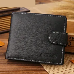 Wallet Men Genuine Leather Cowhide 2021 Brand Coin Purses Money Clip Small Clutches Men's Purse Coin Pouch Short Men Wallet