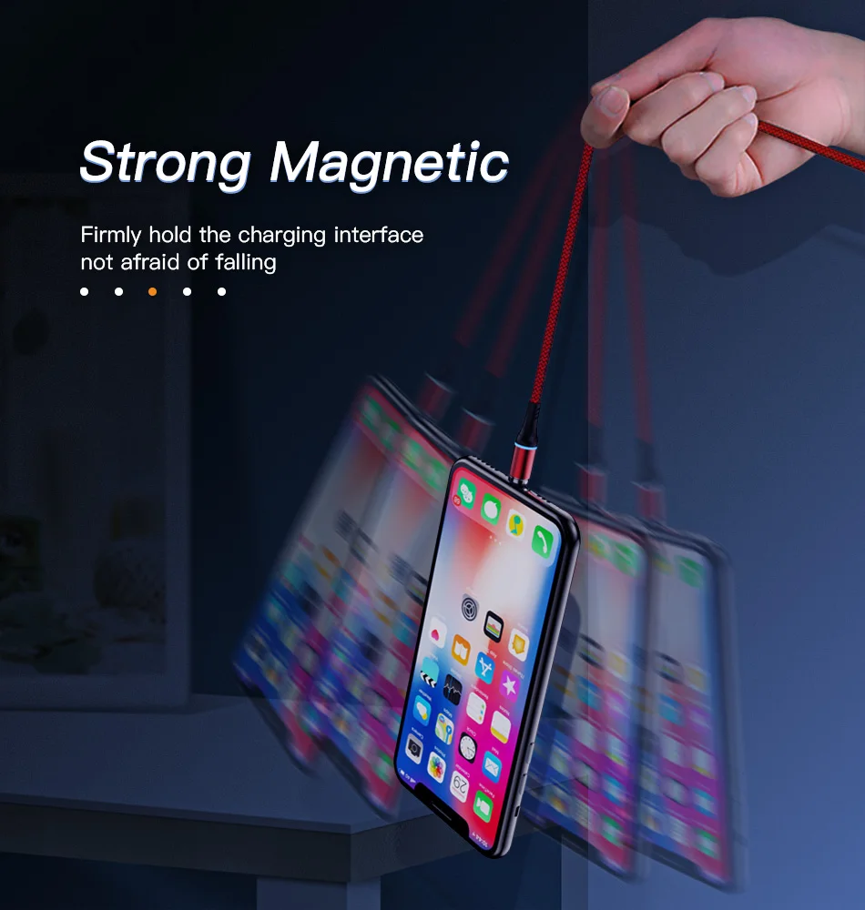 !ACCEZZ 5A Magnetic Cable Fast Charging For iPhone X 11 8 ipad Mini Xiaomi Realme Micro USB Type C Magnet Charger Data Sync Cord (4)