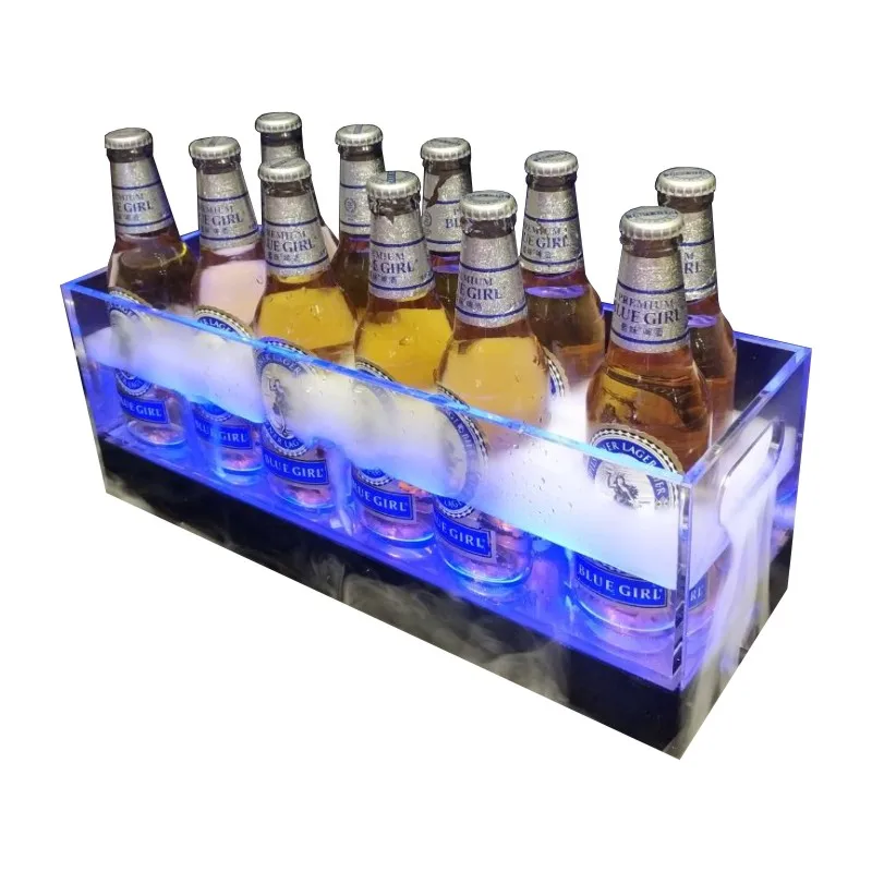 

Hotel Led Charging Colorful Remote Control Bar Light Ice Bucket Ktv Heart-shaped Champagne Bucket PE Anti-fall Red Wine Barrel