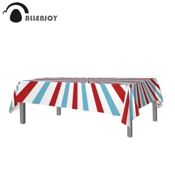 

Allenjoy Waterproof Tablecloth Colorful Stripe Birthday Party Table Cover Baby Shower Cartoon Rectangle Desk Cloth Decor