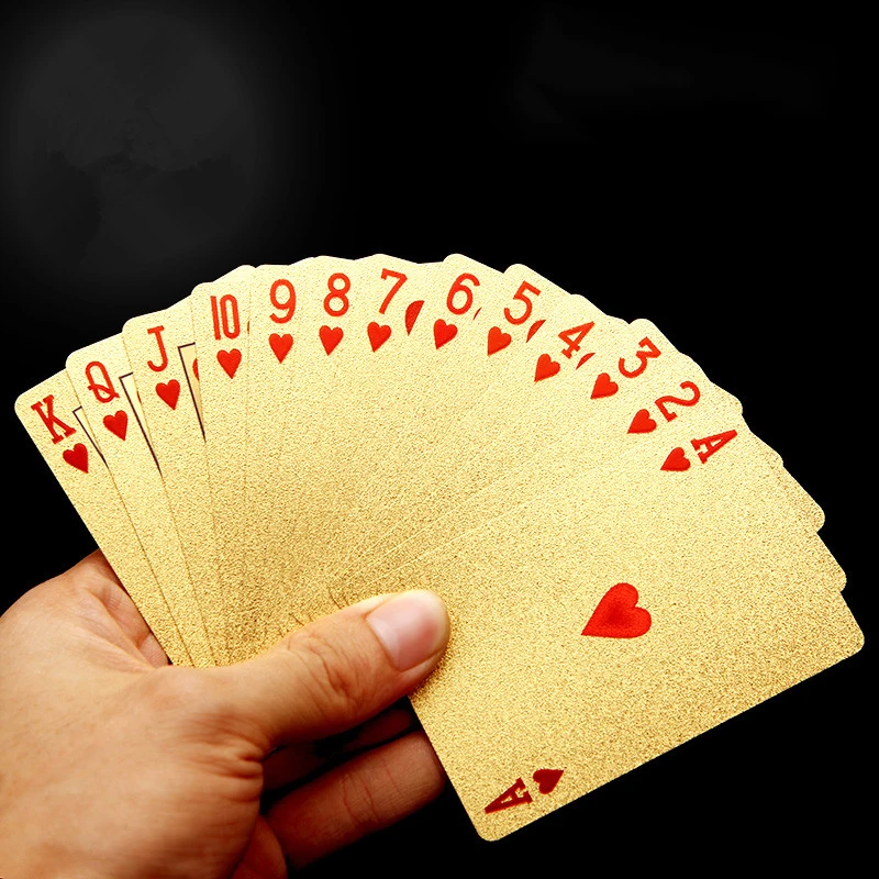 54PCS/Set Gold Foil Playing Card Golden/Gray Games Collection Party Luxury Poker Gold Economic 24K Board Gift Playing Card