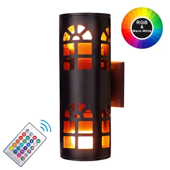 

Wall Lamps 20W Double Heads Garden Lamp IP65 Waterproof LED Wall Light Fixtures Wall Lamp Outdoor RGB & Warm White