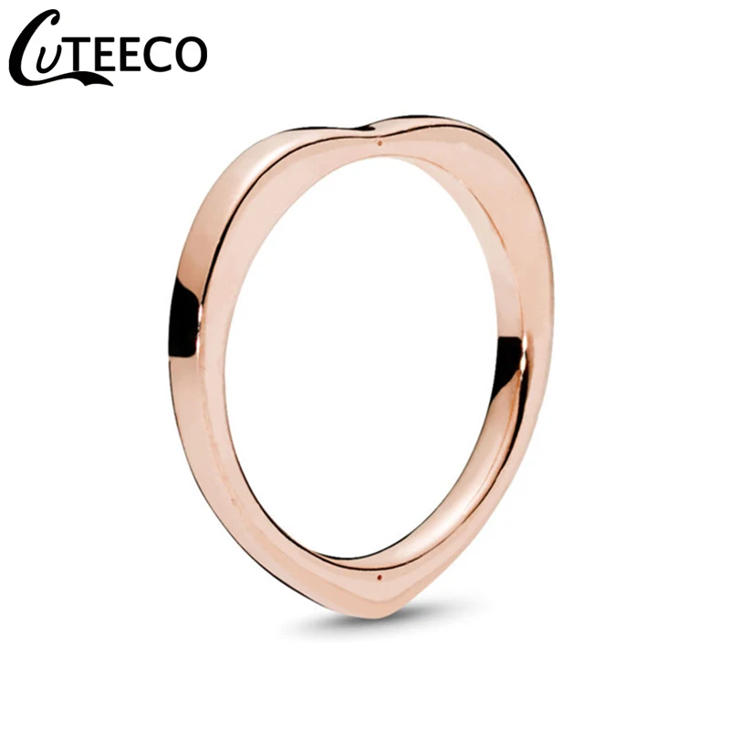 CUTEECO розовое золото серебро Циркон Обручальное кольцо кристалл обручальные кольца для женщин модные ювелирные изделия подарок Anillos Mujer - Цвет основного камня: AJ1114