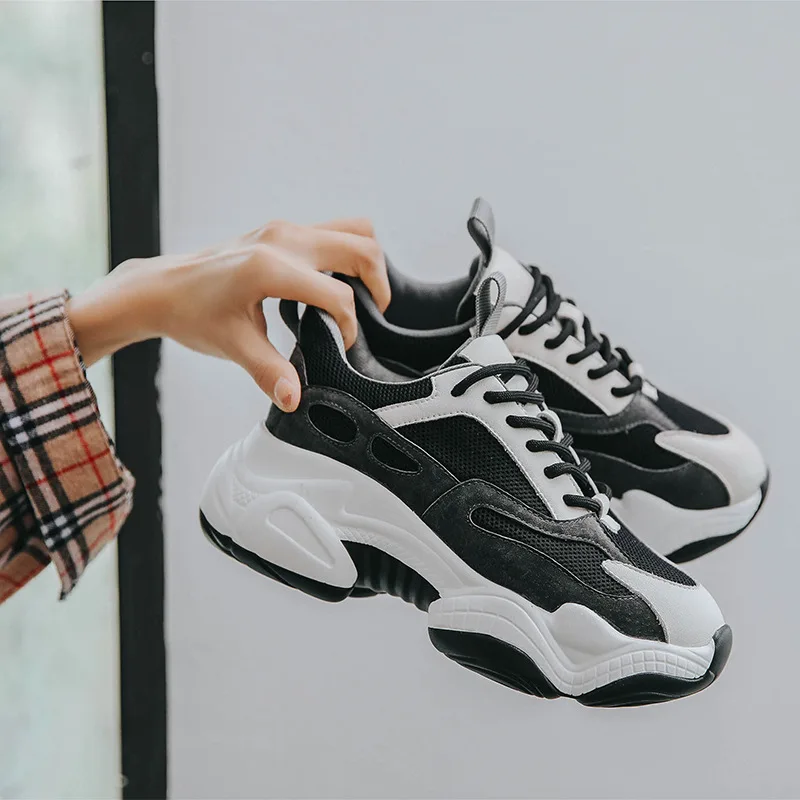 

2019 Autumn New Style Wenzhou Genuine Leather Popular WOMEN'S Shoes Thick Bottomed Dad Shoes Women's Breathable Casual Sports Sh