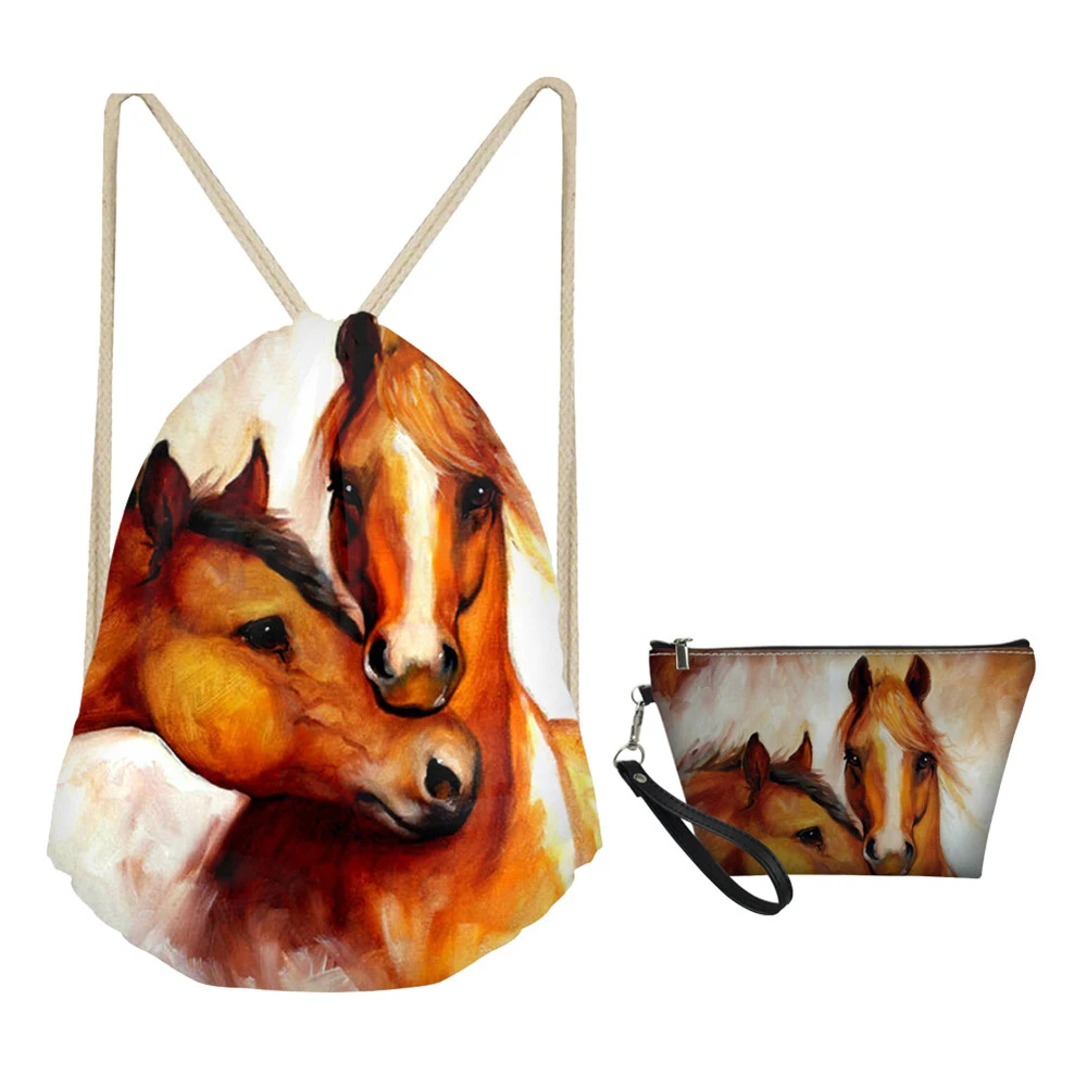 

MOZOEYU 2 Pcs/Set House Pattern Drawstring Bag for Women Men Casual Fitness Yoga Light Backpack for Children Travel Softback
