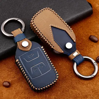 

Leather Car Key Case For Chery Tiggo 3 5 Chery ARRIZO 3 7 Chery E3 E5 Bonus 3 Buttons Smart Remote Fob Cover Keychain Bag