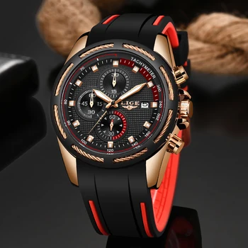 

Relogio Masculino LIGE New Silicone Strap Men Watches Fashion Top Brand luxury Business Quartz Watch Men Waterproof Date Clock