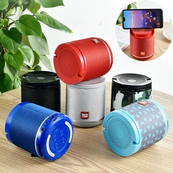 

SULEIYI Portable Column Bluetooth Wireless Speaker Phone Holder Subwoofer Waterproof Outdoor Mini Loudspeaker Support TF Card
