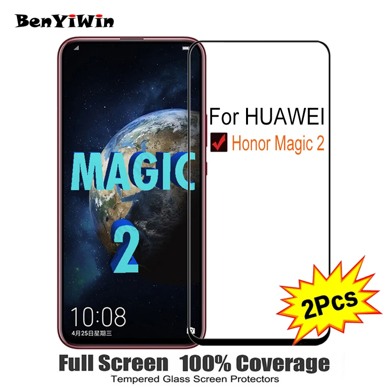 

2PCS Screen Protector Tempered Glass 100% Full Cover For Huawei Honor Magic 2 9H Scratch Proof Protective Film For Magic2 glass