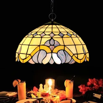 

Manufacturers selling 16 inch Mediterranean decoration meals chandeliers tiffany glass art bar glass lamps and lanterns
