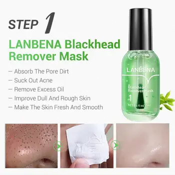 

LANBENA Green Tea Blackhead Remover Mask Nose Mask Skin Pore Minimizer Pore Strip Serum Peeling Treatment Care Refining Acn C0C2