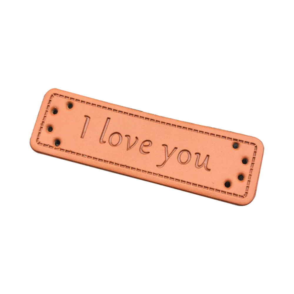 50pcs/lot Spot Clothes I Love You Labels For Clothing Hand Made Pu Leather Tags For Scarf With I Love You Gift Label - Garment Labels - AliExpress