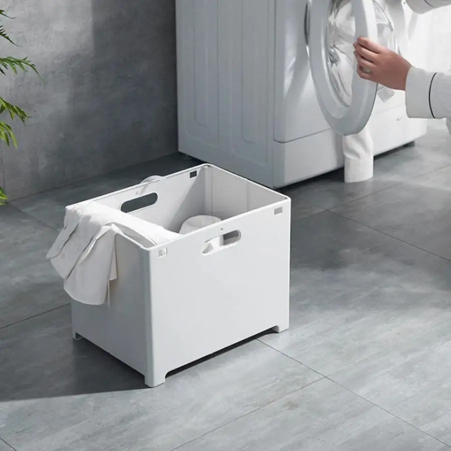 Wall-mounted Collapsible Laundry Bin Basket Foldable Hanging Laundry Hamper Dirty Clothes Handle Storage Baskets