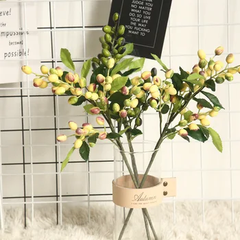 

39cm 1 bunch Olive fruit berry bean branch Christmas simulation flower home decoration flower wall plant wall fake flower