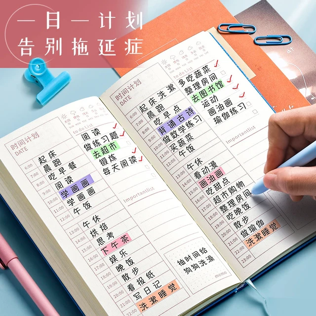 College Student Time Management And Arrangement Daily Plan Book,Portable  Weekly Monthly Annual Schedule Planning Record Book - AliExpress