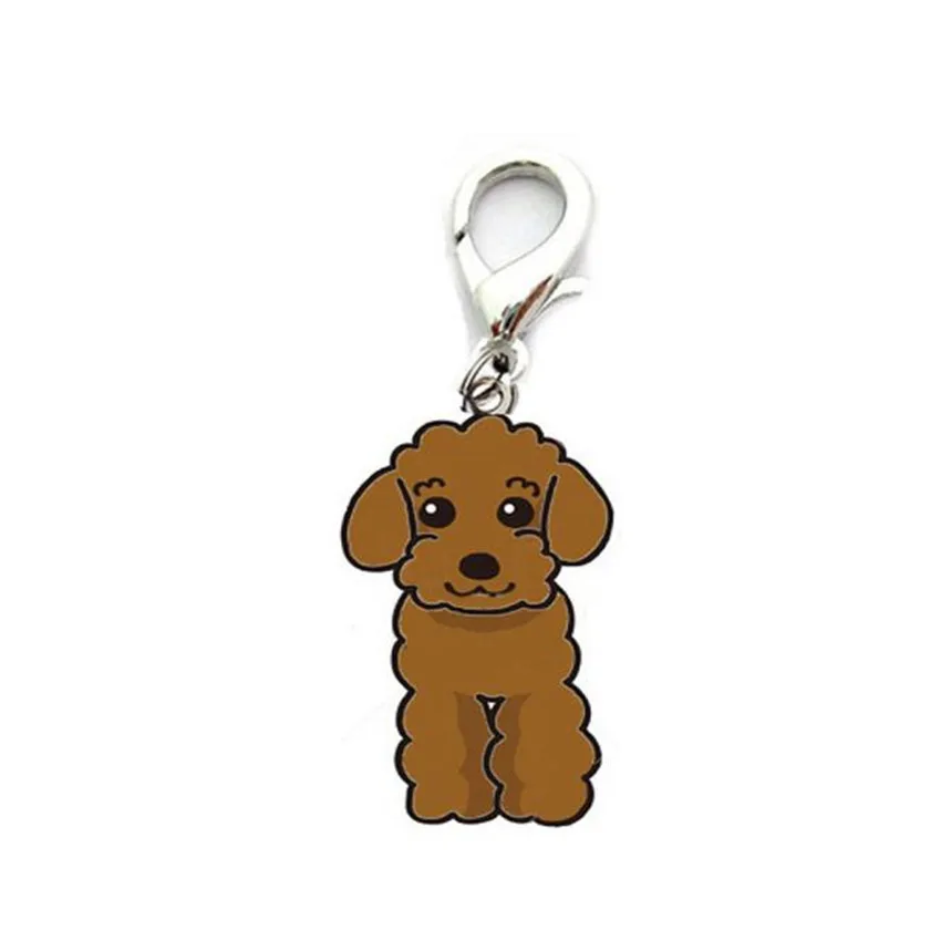 Hot Practical Puppy pendant Poodle Dog Tag Disk Pet ID Enamel Accessories Collar 25mm Necklace Pendant Dog Supplies Drop A3081 - Цвет: Бургундия