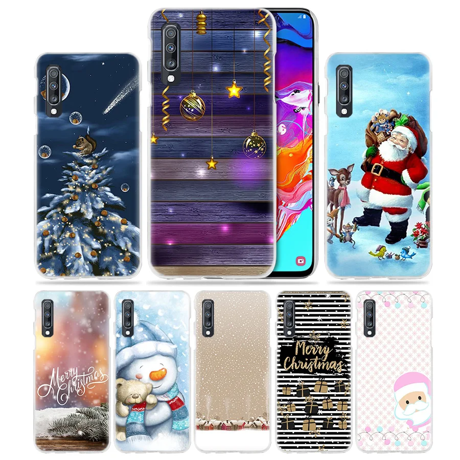 

Snowman Christmas Case for Samsung Galaxy A50 A70 A20 A80 A60 A40 A30 A10 S E A20e A8 A6 + A9 A7 2018 Hard Phone Coque Cover