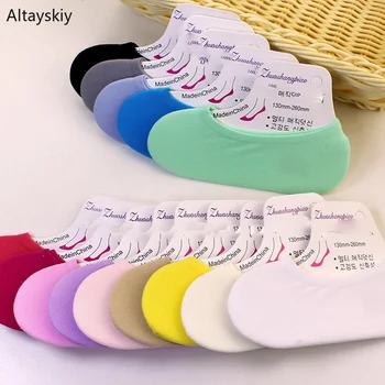 

Sock Slippers Women Solid Invisible Silicone Anti-skid Summer Breathable Stretchy Deodorant High Quality Womens Soft Thin Simple