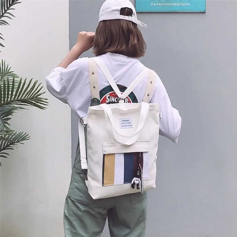 New Canvas Women bag travel college school bags handbag girl shoulder backpacks shipping bag cosmetic drawstring bags BH90