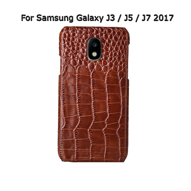 Чехол-накладка для телефона из натуральной коровьей кожи для samsung Galaxy J3 J5 J7 Pro Чехол из крокодиловой кожи роскошный чехол