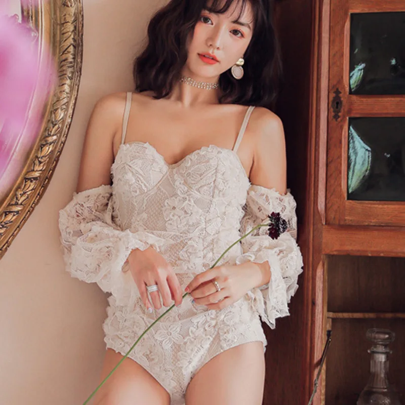 One Piece Bathing Suit Whole Swimsuit Push Up Beachwear Woman Fused Female Sexy Ins Lace Long Sleeve Backless Suits Summer Solid One Piece Bathing Suit Whole Swimsuit Push Up Beachwear Woman Fused Female Sexy Ins Lace Long Sleeve Backless Suits Summer Solid