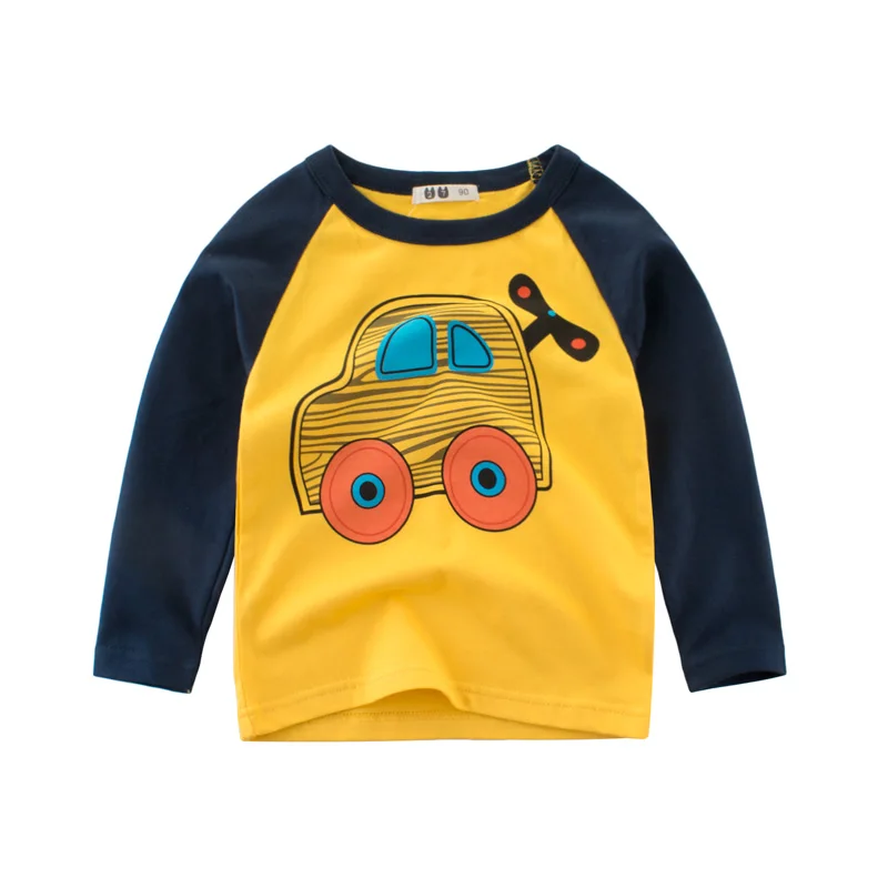 Детские футболки, топы для мальчиков и девочек с длинными рукавами и изображением машин, детский осенний однотонный хлопковый свитер, футболки для мальчиков и девочек 2, 3, 4, 5, 6, 7, 8 лет - Цвет: Небесно-голубой