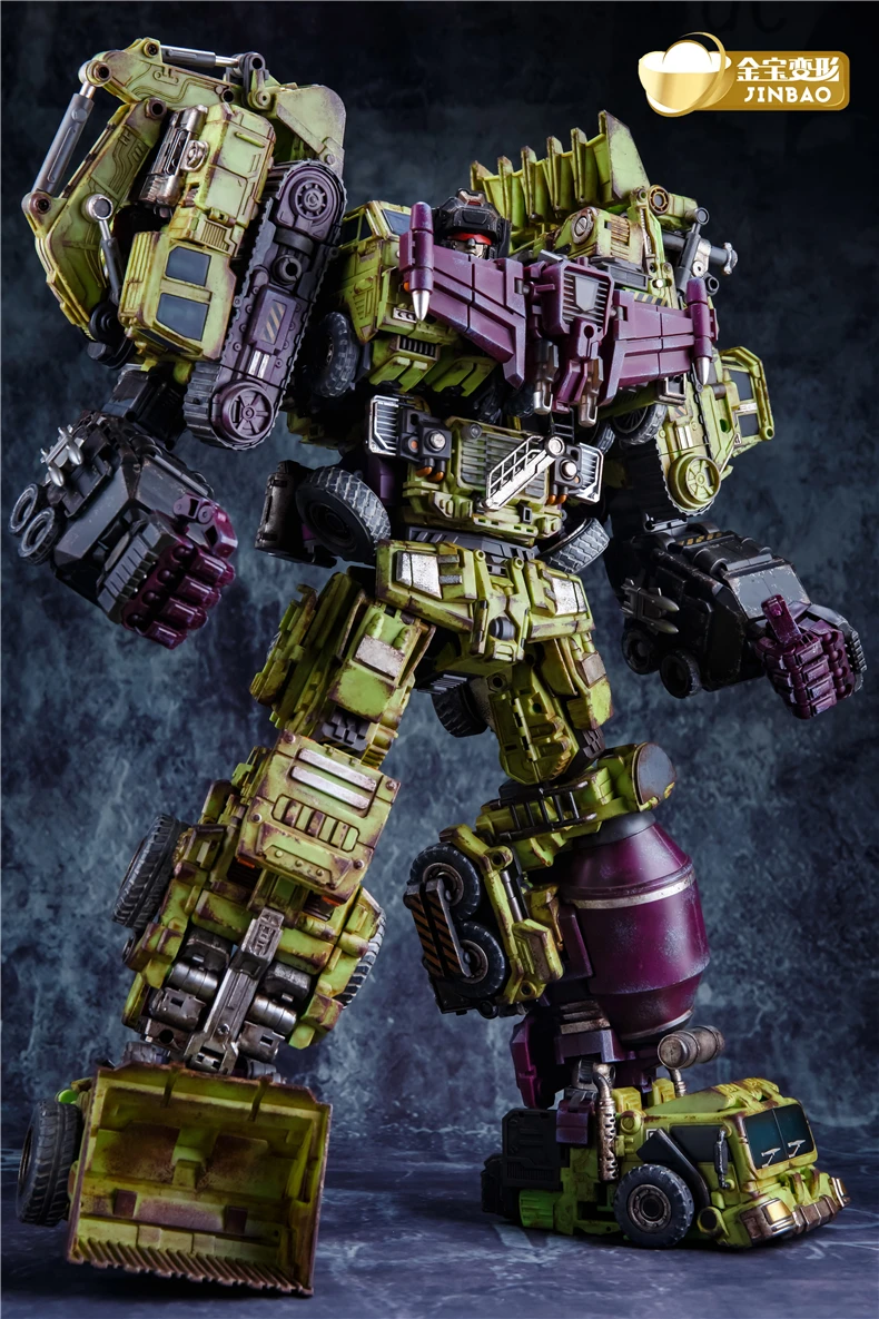 JINBAO Oversized Devastator 6pcs Engineering 45cm Figure Collection Toys Battle Damage Version With Upgrade kits