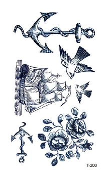 

Temporary Tatoo Fake Tattoo Sticker Anchor Fly Bird Ship Tatto Tatouage Waterproof Tattoos Stickers Body Art For Women Girl Men