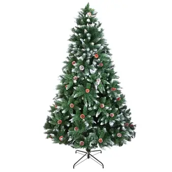 

Christmas Tree 6FT 920 Branches Flocking Spray White Tree Plus Pine Cone Decorations