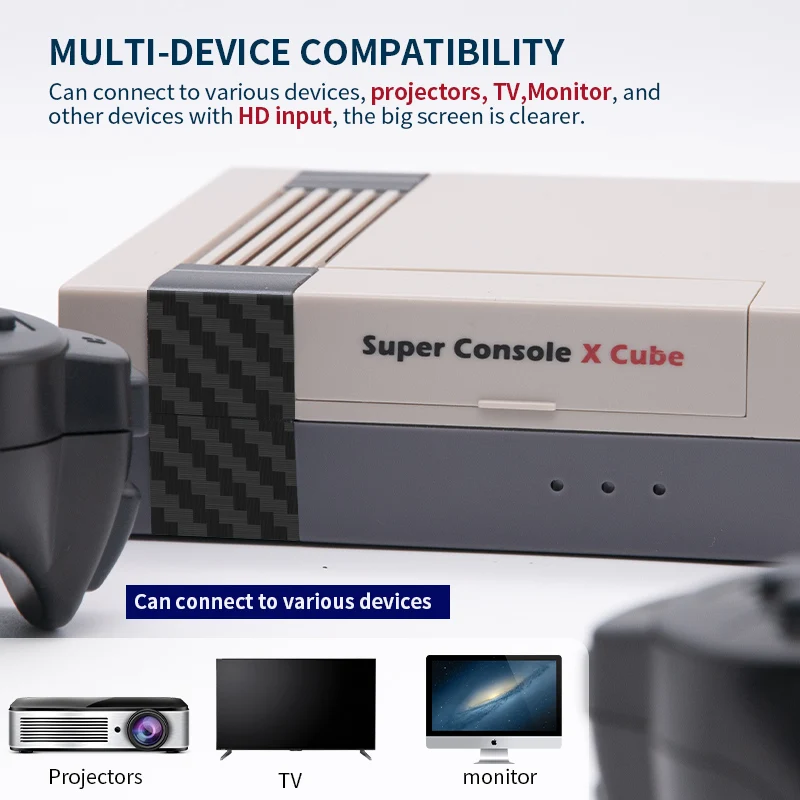 Retro Games Voor Mame/Dc/Arcade 117000 + Games Super Console X Kubus 4K Mini Tv Box Video Game Console Met 2.4G Draadloze Gamepads