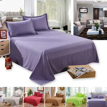 

Household Products Bed Linings Cozy Bedsheet Furniture Room Washable Solid Color Plain Supplies Sheets Flat Bed Sheets