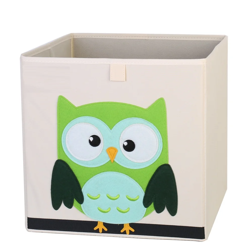 Куб ткань Оксфорд животное вышивка складной ящик для хранения детские игрушки Органайзер детская корзина для хранения мелочей Органайзер 33*33*33