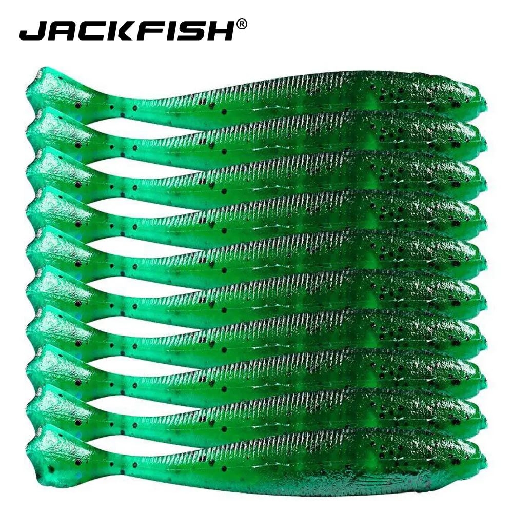 JACKFISH, 10 шт./лот, мягкие приманки, 7 см/2 г, 10 см/6 г, ручная работа, Т-образный хвост, запах соли, силиконовая приманка в виде мухи, вобберы для ловли карпа, приманки, рыболовные снасти