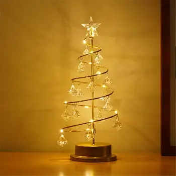 

LED Crystal Diamond Christmas Tree Night Light Battery Powered Decor Fairy Lamp Christmas Gifts for Bedroom Living Room Tabletop