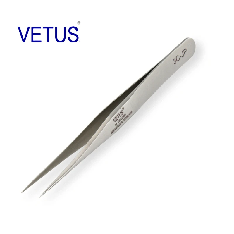 VETUS Original JP Series Premium Tweezers Real Mink Eyelashes Grafting Hyperfine Precision Pincers Anti-magnetic ESD Anti-static 5