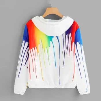 

FREE OSTRICH 2019 Autumn Causal Basic Women's Hooded Jackets Long Sleeve Colorful Hooded Zipper PocketsJackets Lightweight
