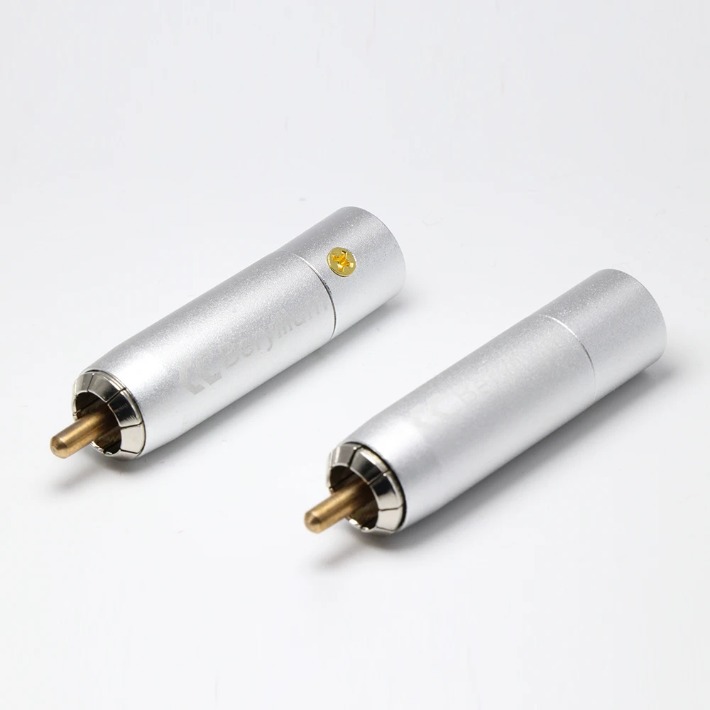 4pcs schwarz/silber RCA-BE beryllium legierung rca stecker, audio verbindungs kabel stecker stecker rca adapter buchse für diy audio kabel – Detail 5