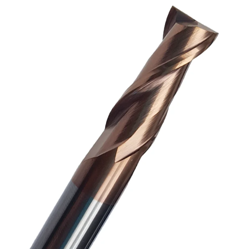 HRC60-1PCS, твердый карбид cnc Концевая мельница, 2 края покрытие tialn спиральная фрезерная головка, плоский конец стальной резак