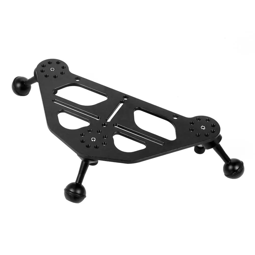 Aluminium SLR Diving Video Triangular Gimbal Tray Rig Bracket Mount for Underwater LED Light Stand DSLR Camera Tripod Support