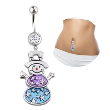 Ювелирные изделия для тела, пирсинг из нержавеющей стали, голова оленя, пупок, кольца для пупка, лося, бар, свисающие кольца для женщин, рождественский подарок