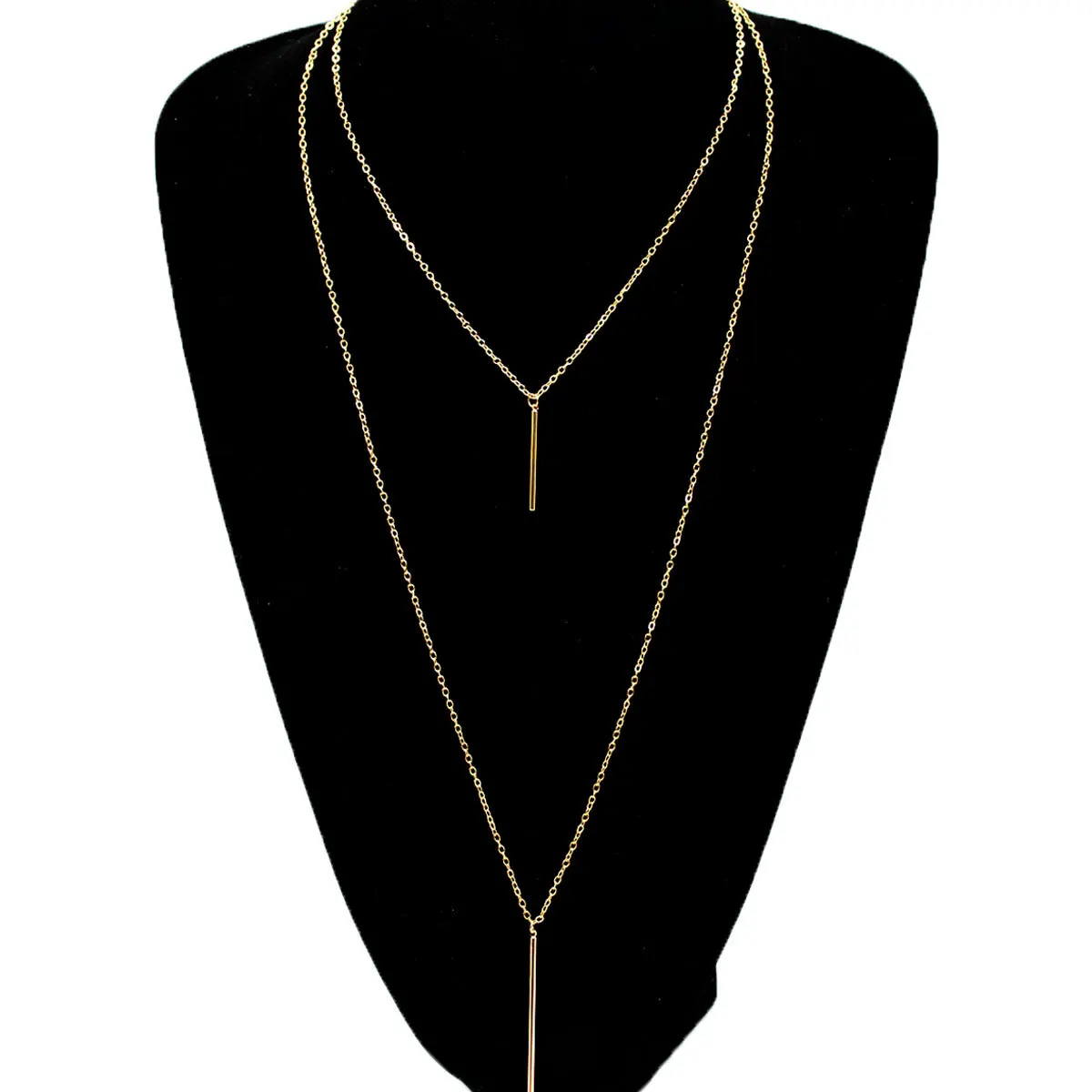 

New Creative Clavicle Chain Necklace Simple Metal Bar Multilayer Long Pendant Necklaces for Women Fashion Neck Jewelry XL149